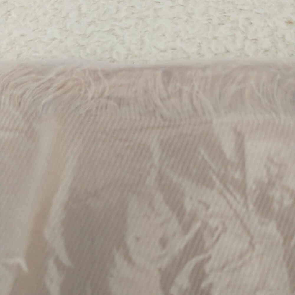 New Quince Featherweight Cashmere Silk Frayed Edge Scarf One Size Beige - Picture 6 of 8